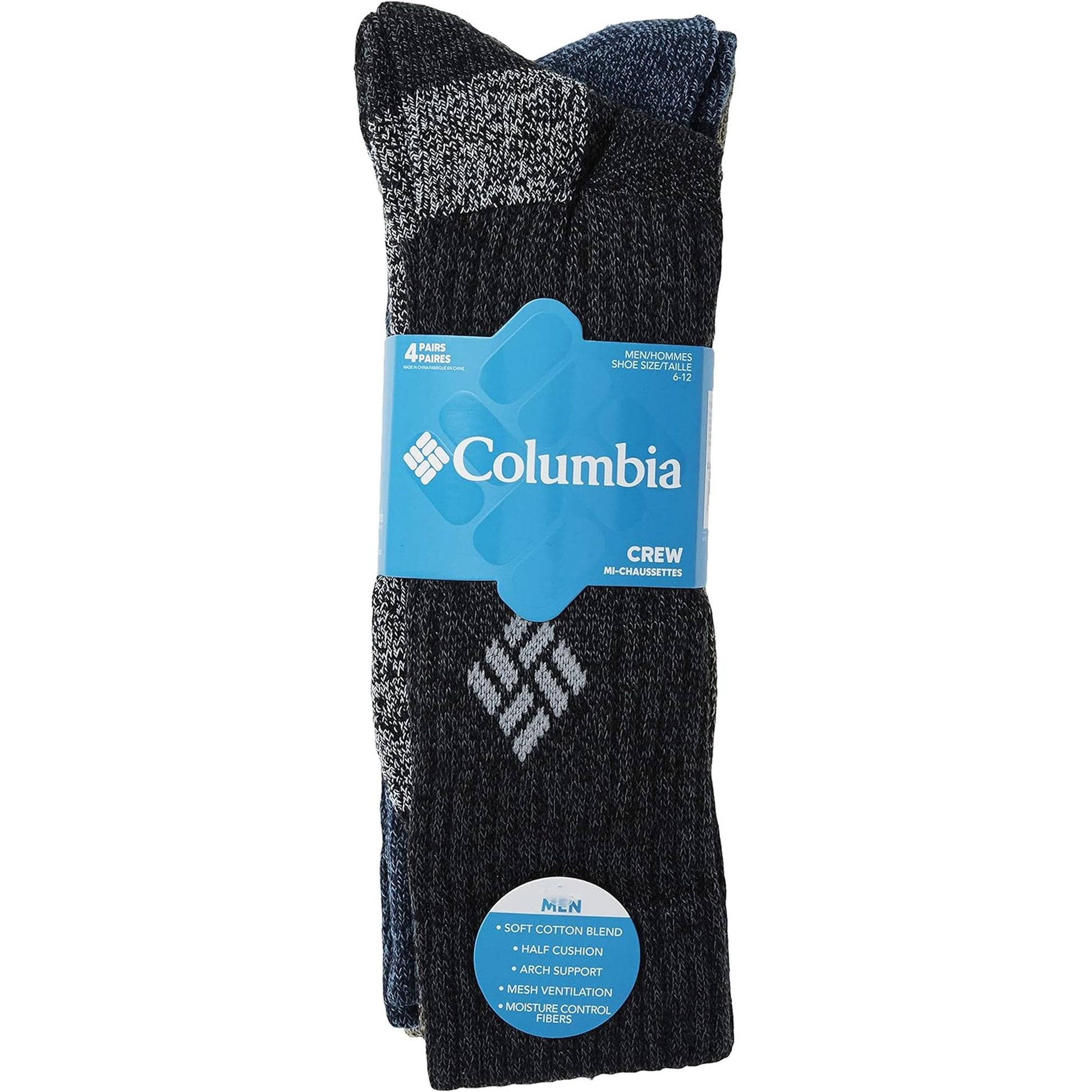 Columbia 4 Pack Moisture Control Crew Socks