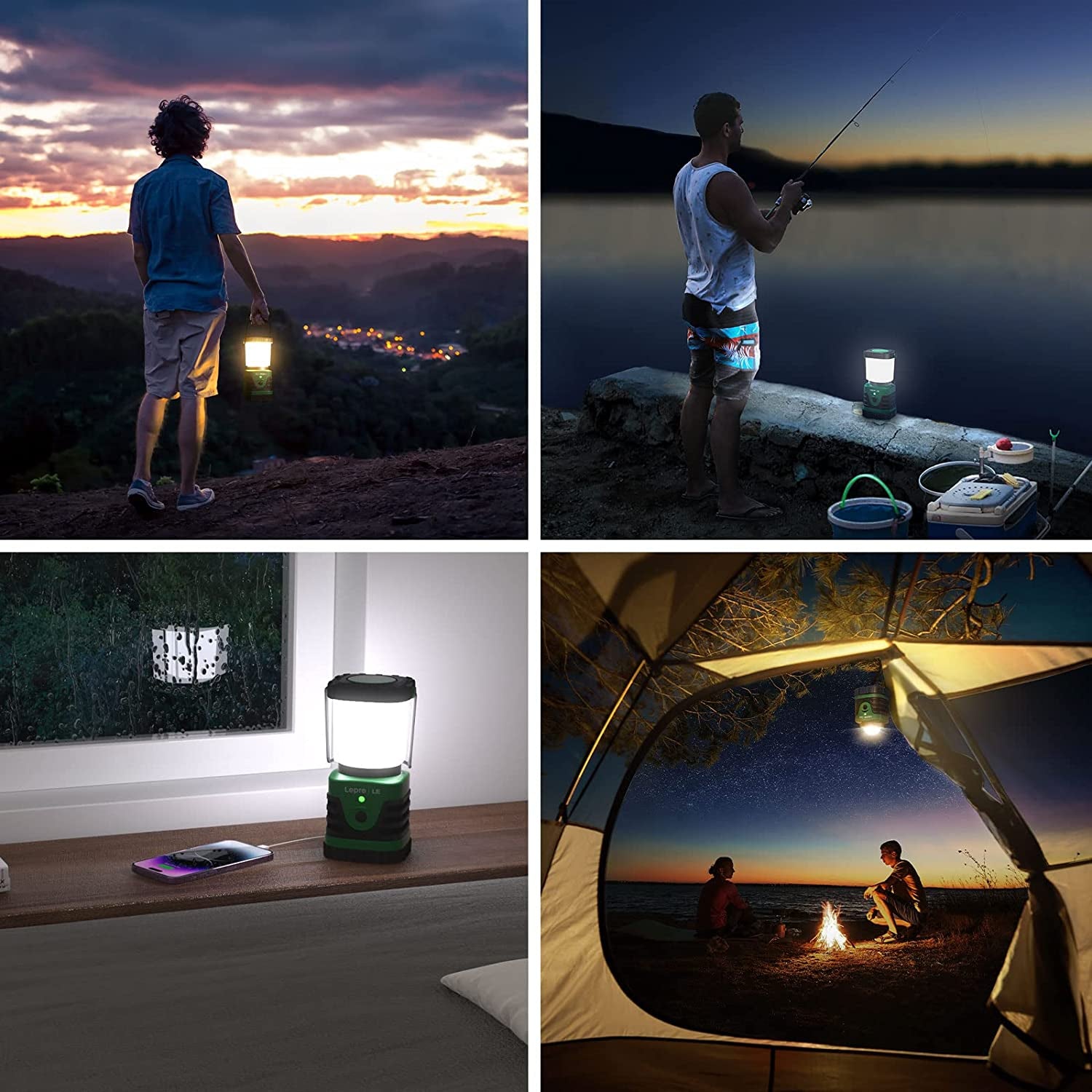 1000LM LED Rechargeable Camping Lantern With 4400Mah Power Bank