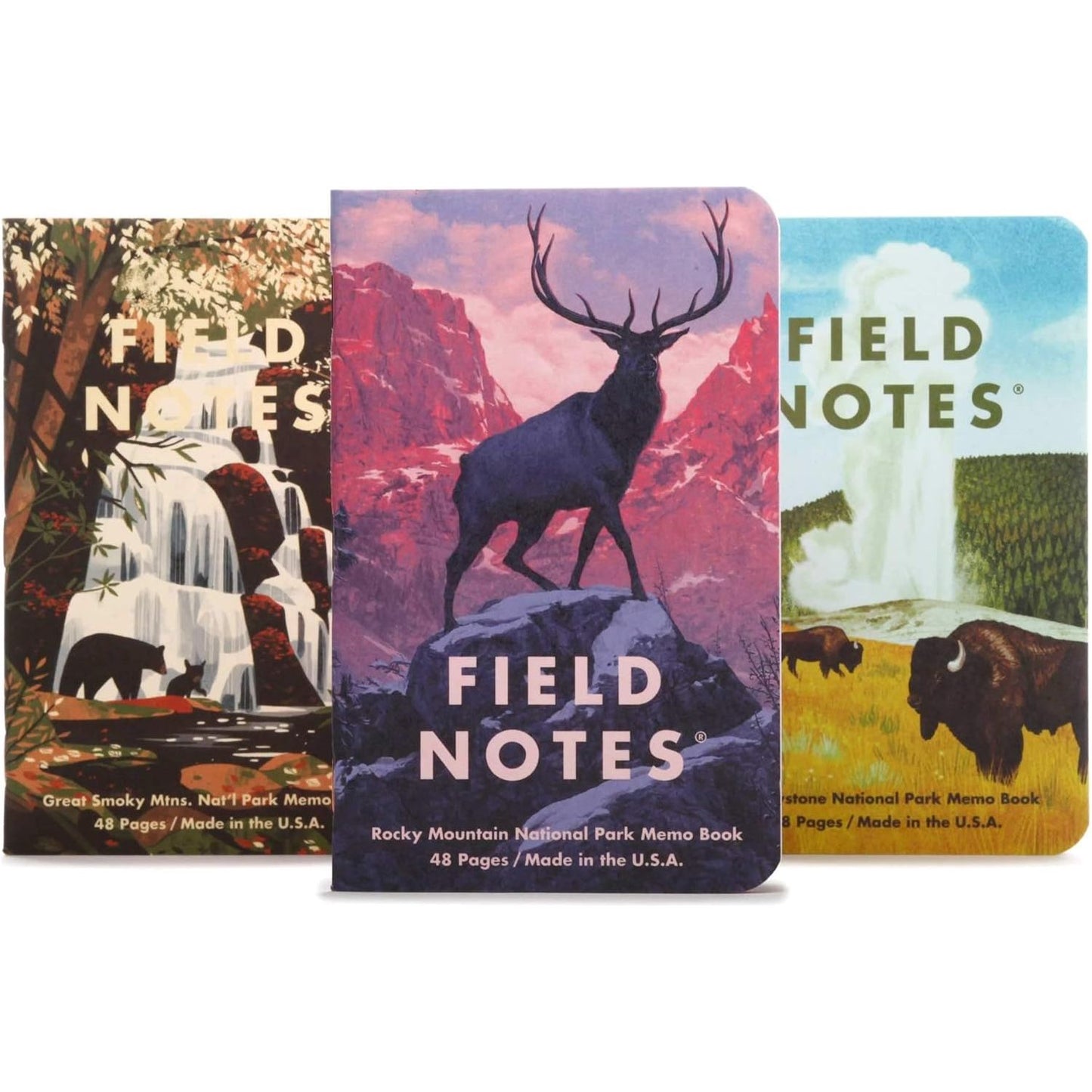 National Parks Graph Paper Memo Book 3-Pack (Series A - Yosemite, Acadia, Zion)