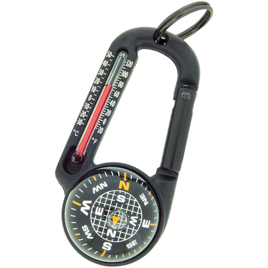 Ball Compass & Thermometer Carabiner