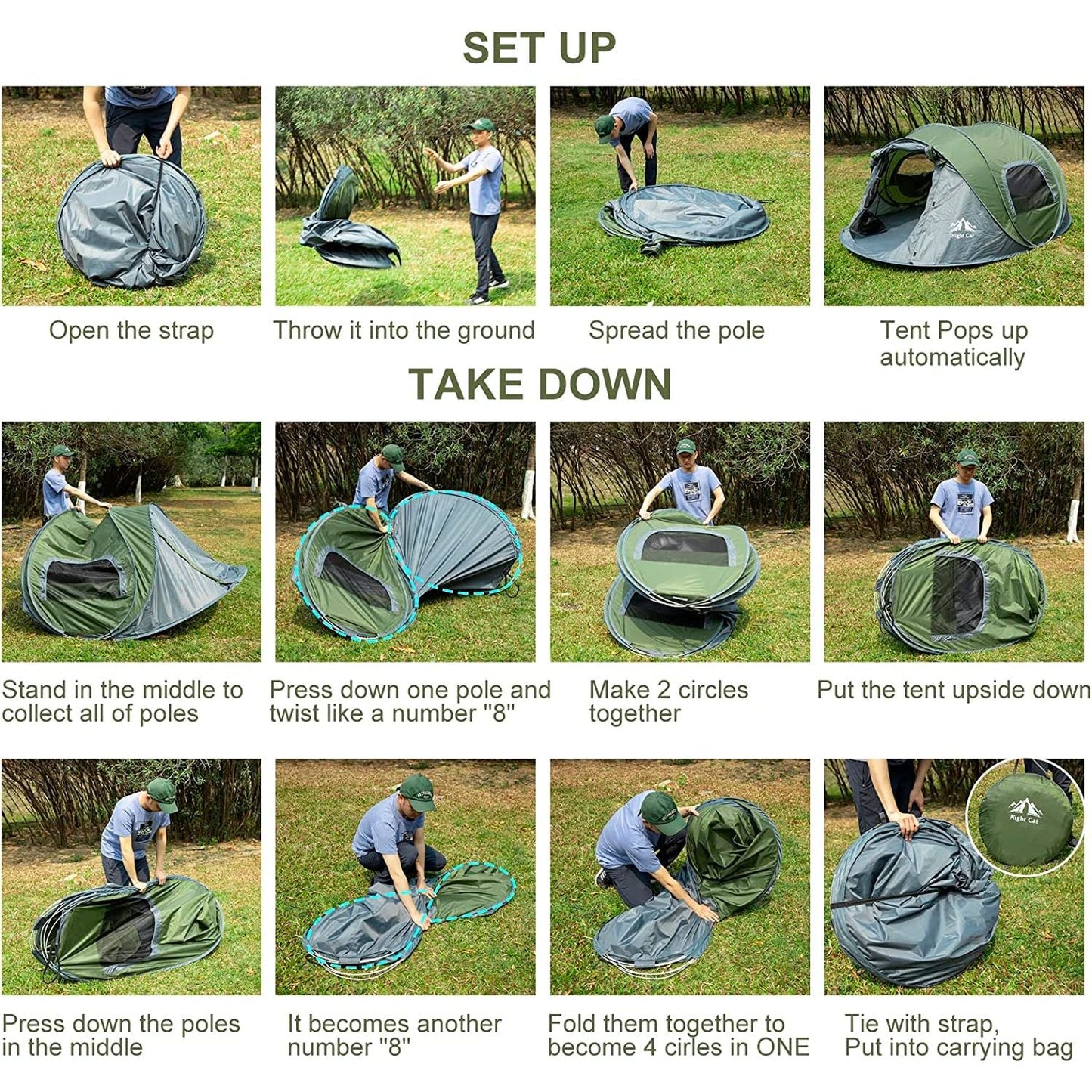 Instant Pop-Up 2 Person Waterproof Camping Tent